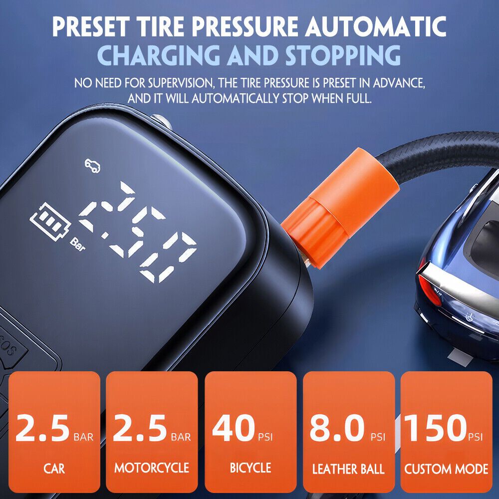 Portable 150PSI Cordless Air Compressor Tire Inflator